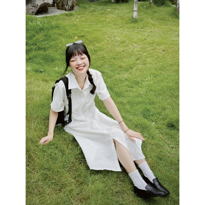 Nimi - Đầm sơ mi chiết eo nhẹ Signature shirts dress