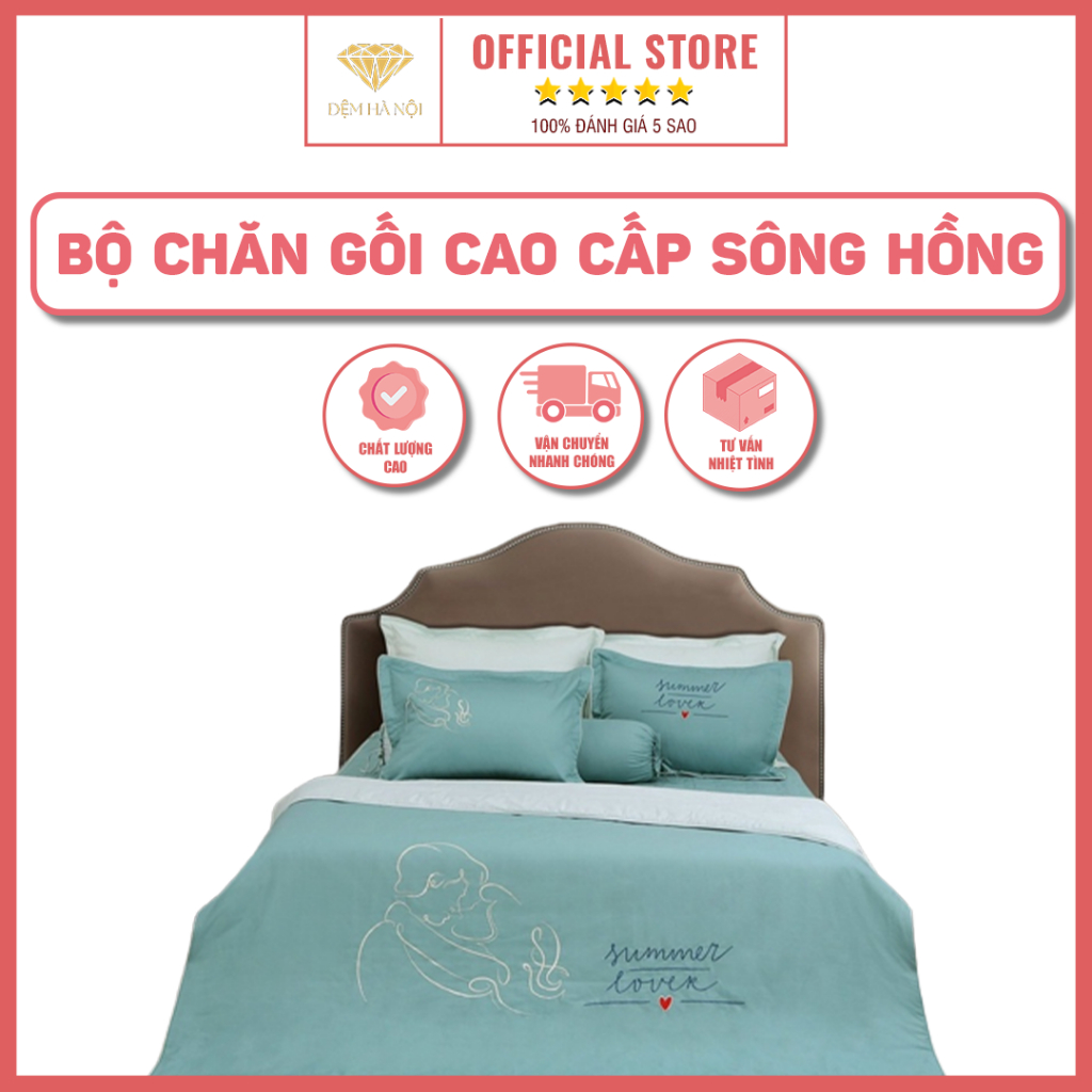Bộ chăn ga gối cao cấp Sông Hồng UC21 010