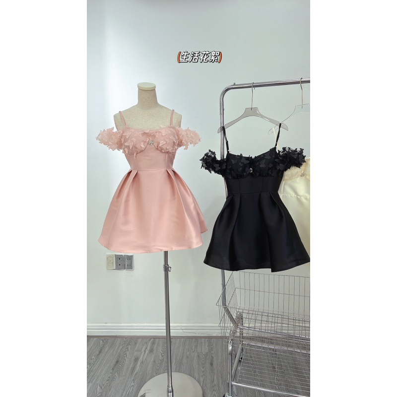 Đầm tapta nhũ xịn phối lưới bướm cao cấp