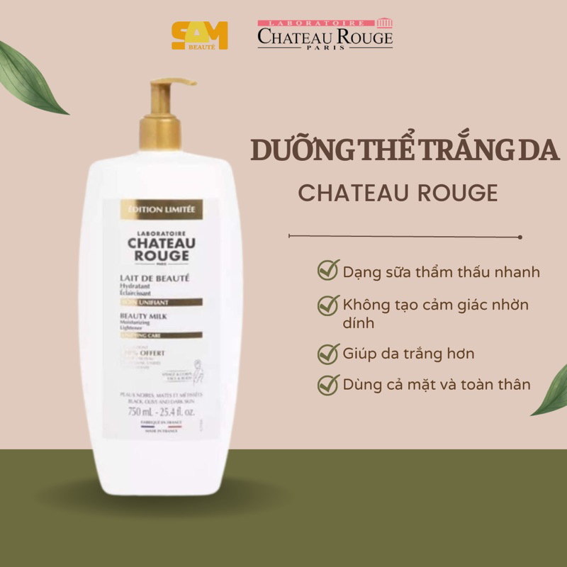 DƯỠNG THỂ TRẮNG DA CHATEAU ROUGE 750ML