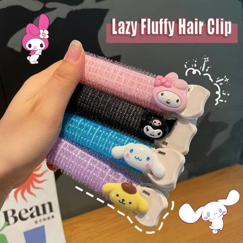 Kẹp Làm Xoăn Tóc Mái Bằng Lông Nhung Tự Nhiên Màu Kẹo Hình Melody Hoạt Hình Dễ Thương