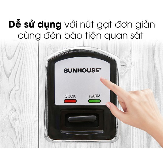 Nồi cơm điện nắp rời Sunhouse 1.2 lít SHD8105 Hàng Trưng Bày -  dung tích 1.2 lít Dùng cho 2 - 4 người ăn