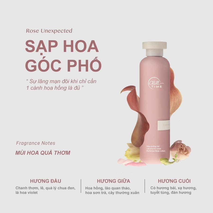 Combo sữa tắm, sữa dưỡng thể trắng da 3 tầng hương Chill Time 300ml