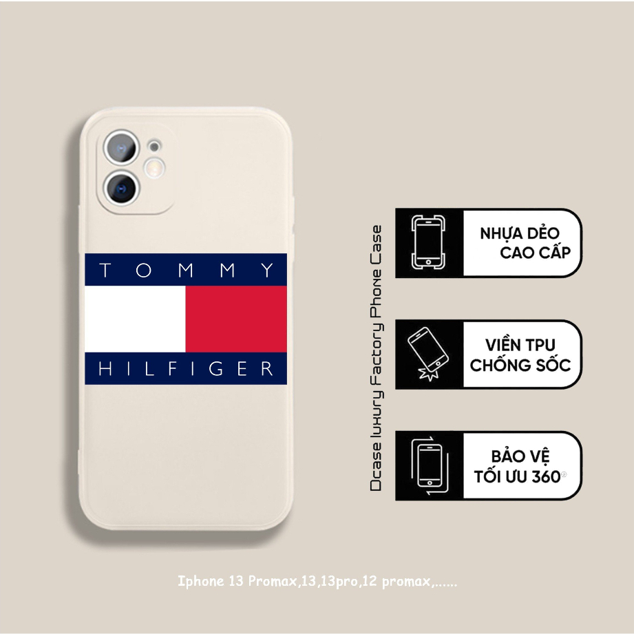 Ốp lưng viền vuông TOMMY HILFIGER iphone 14prm,14plus,14pro,14,13prm,13pro,13,12prm,12pro,12,11prm,11pro,...