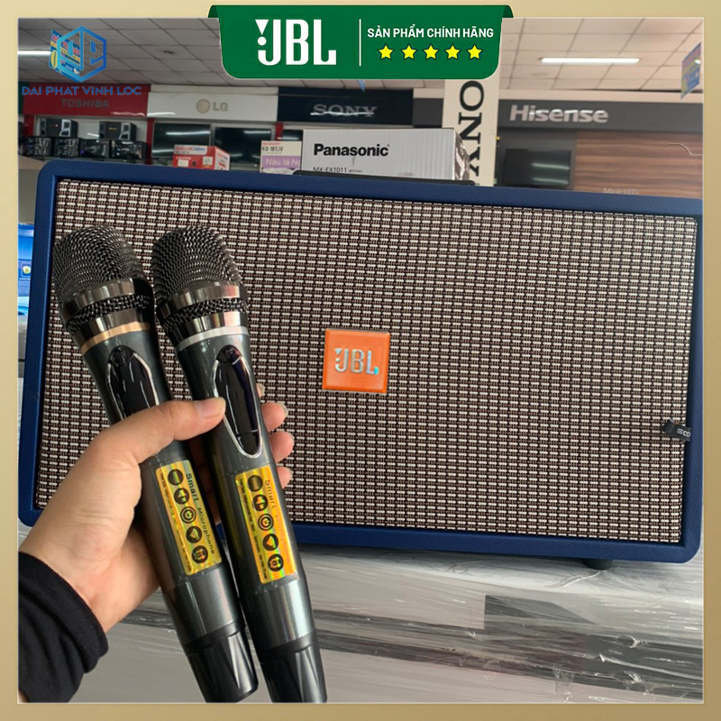 Loa karaoke xách tay JBL K-20 Loa 2 đường tiếng, 2 bass 20cm 2 Micro UHF công suất 500W JN10