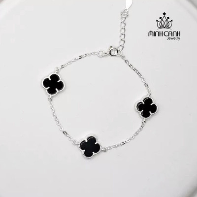 Lắc Tay 3 Hình Cỏ 4 Lá Bạc Ta - Minh Canh Jewelry
