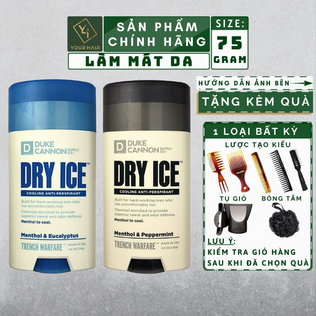 Lăn khử mùi Duke Cannon Dry Ice Cooling Anti-Perspirant - 75ml