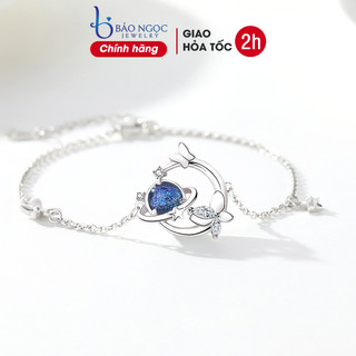Lắc tay bạc nữ 925 mặt vũ trụ rộng lớn lấp lánh cao cấp - LT2847 - Bảo Ngọc Jewelry