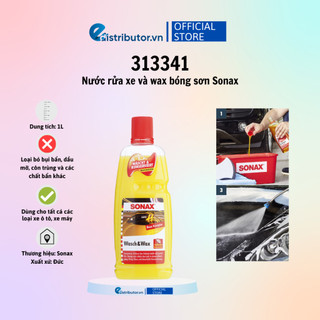 Nước rửa xe và wax bóng sơn kết hợp sonax wash & wax 313341 1000ml