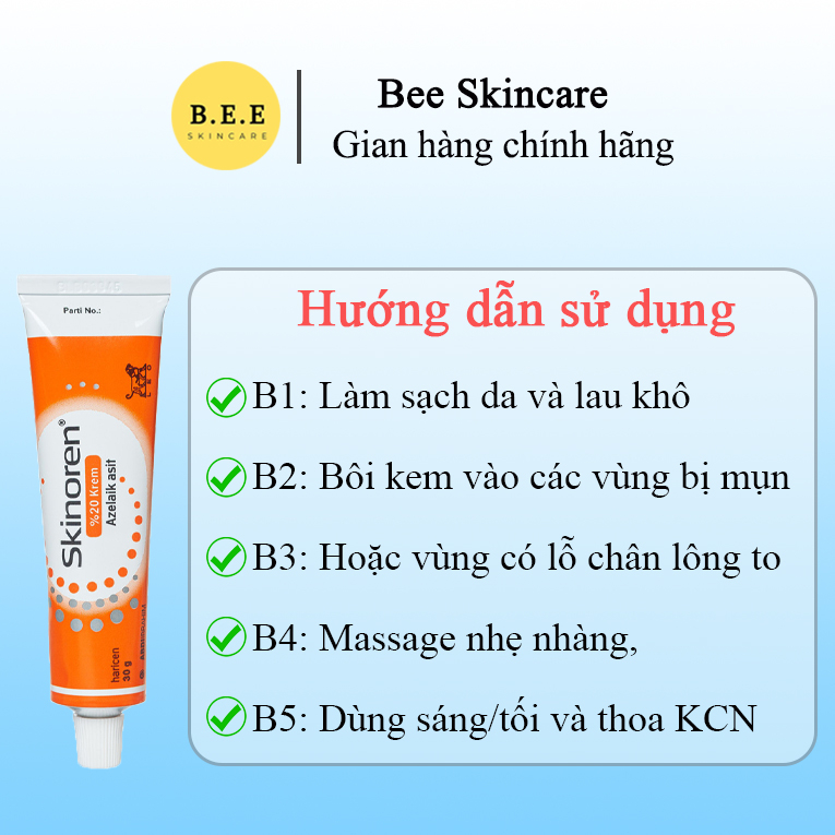 Sản phẩm Gel SKINOREN- ACID AZELAIC 20% & 15%