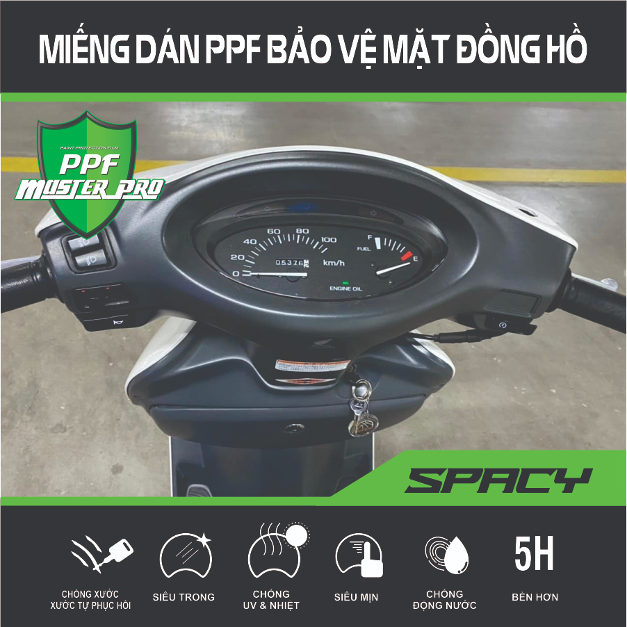 Miếng Dán PPF Bảo Vệ Mặt Đồng Hồ Xe SPACY| Chất Liệu Film PPF