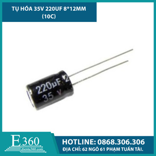 TỤ HÓA 35V 220UF 8*12MM (10c)
