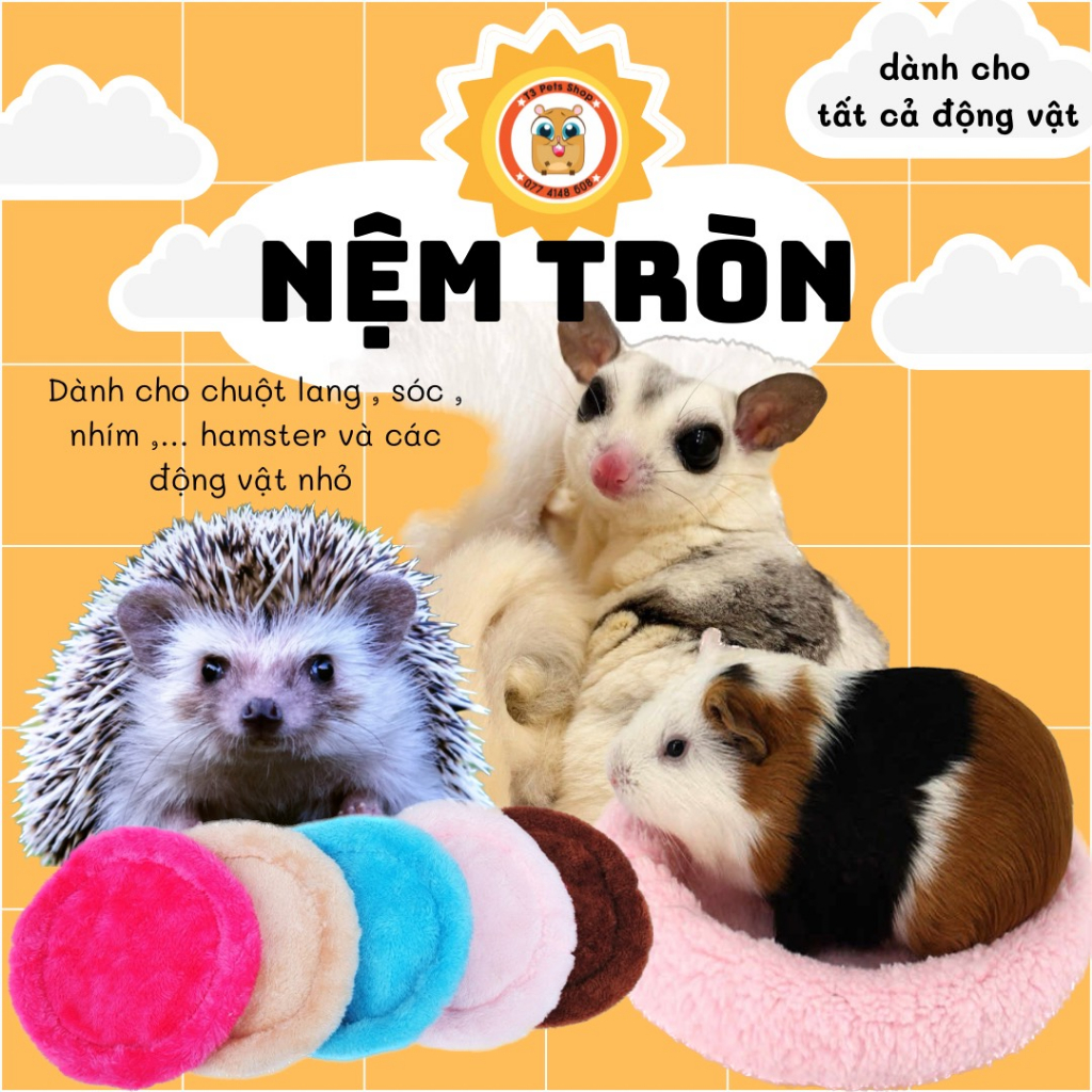 Nệm tròn êm ấm dành cho cho sóc, thỏ và bọ