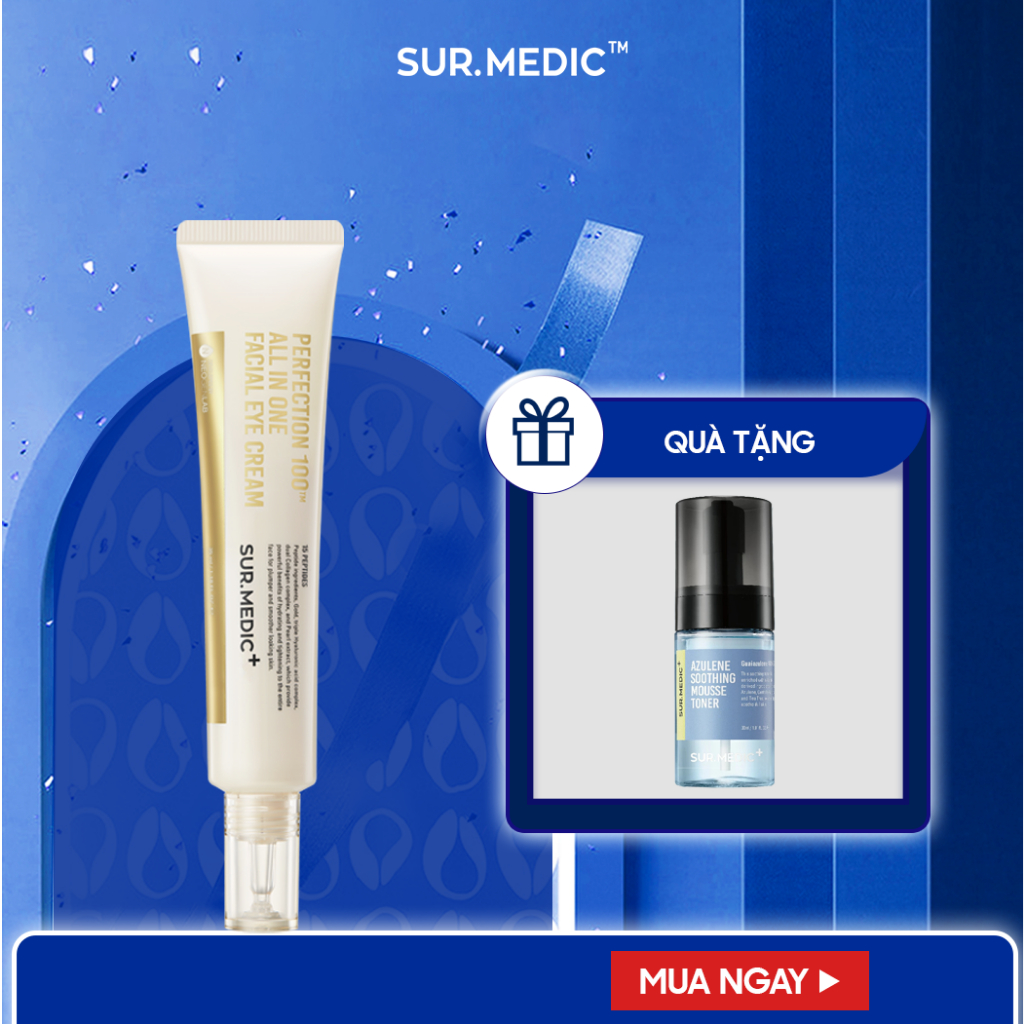 Kem Giảm Thâm Mắt Xoá Mờ Nếp Nhăn SURMEDIC Perfection 100tm All In One Facial Eye Cream 35ml