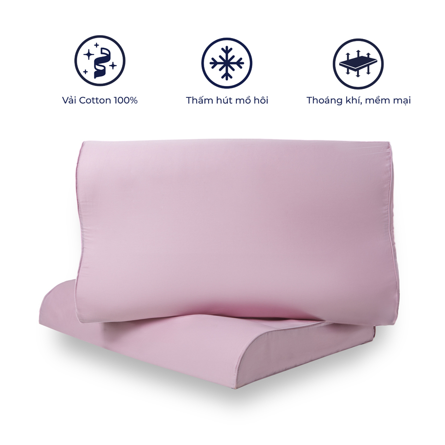 Áo gối theo dáng gối Peanut & Convoluted Peanut Liên Á 100% Cotton thiên nhiên