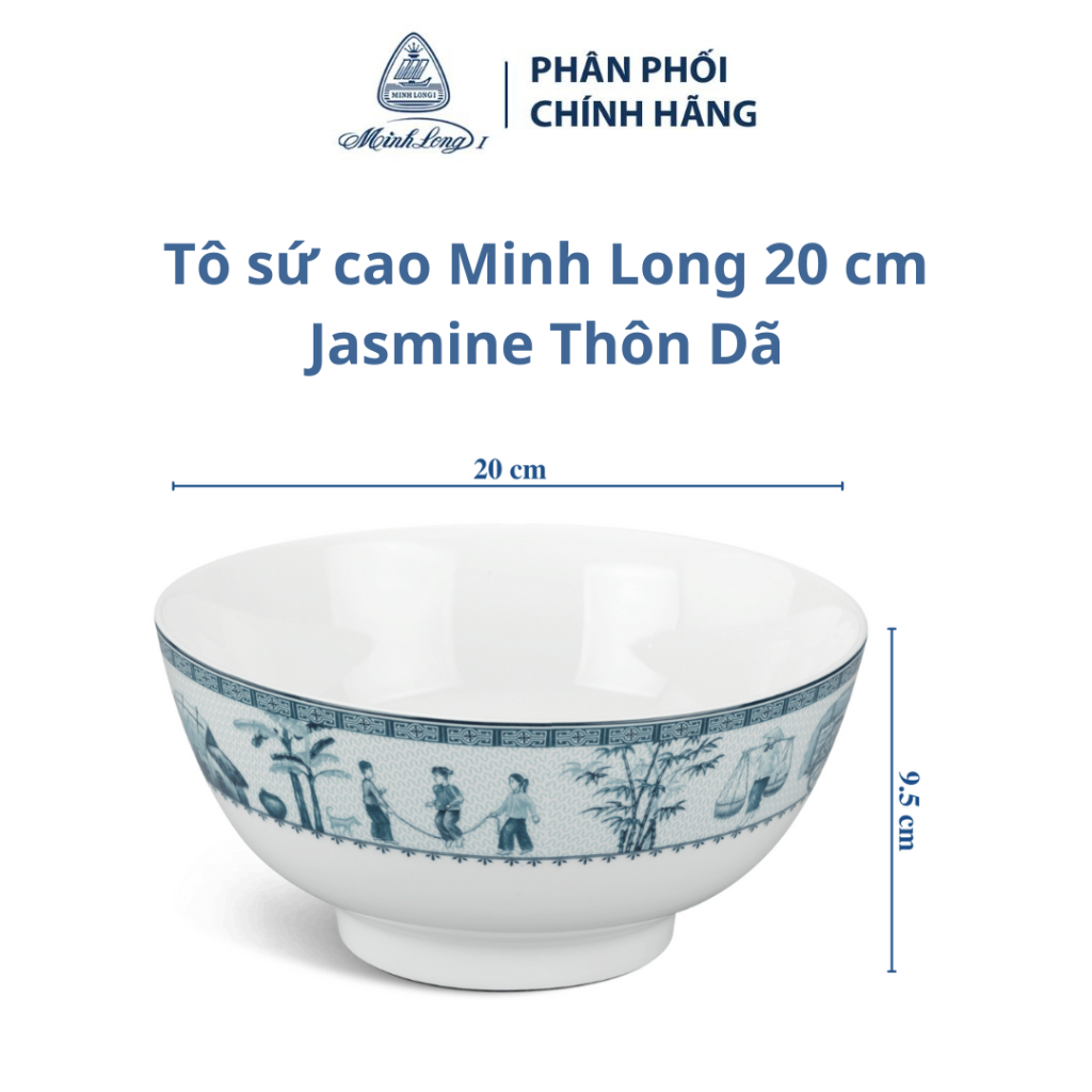 Tô sứ cao Minh Long 20 cm Jasmine Thôn Dã - Gốm sứ cao cấp Minh Long I