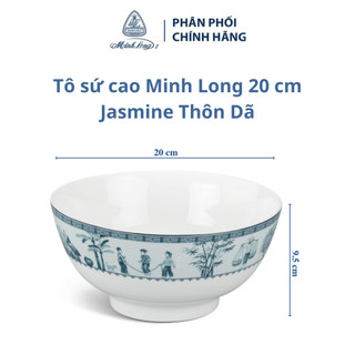 Tô sứ cao minh long 20 cm jasmine thôn dã - gốm sứ cao cấp minh long i