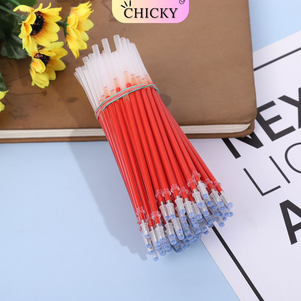 Combo 50 ruột bút mực gel Chicky ngòi 0.5mm dài 13cm lắp vừa các loại bút nắp cài