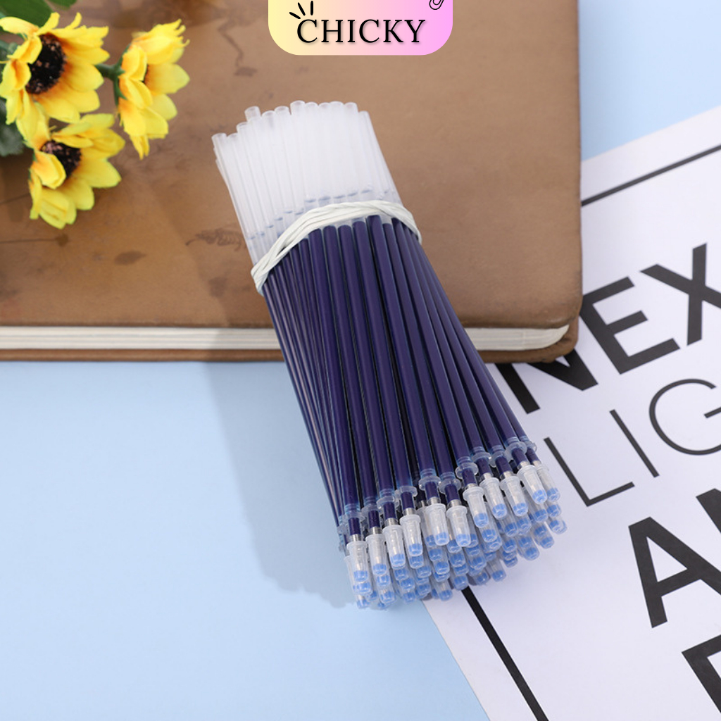 Combo 50 ruột bút mực gel Chicky ngòi 0.5mm dài 13cm lắp vừa các loại bút nắp cài