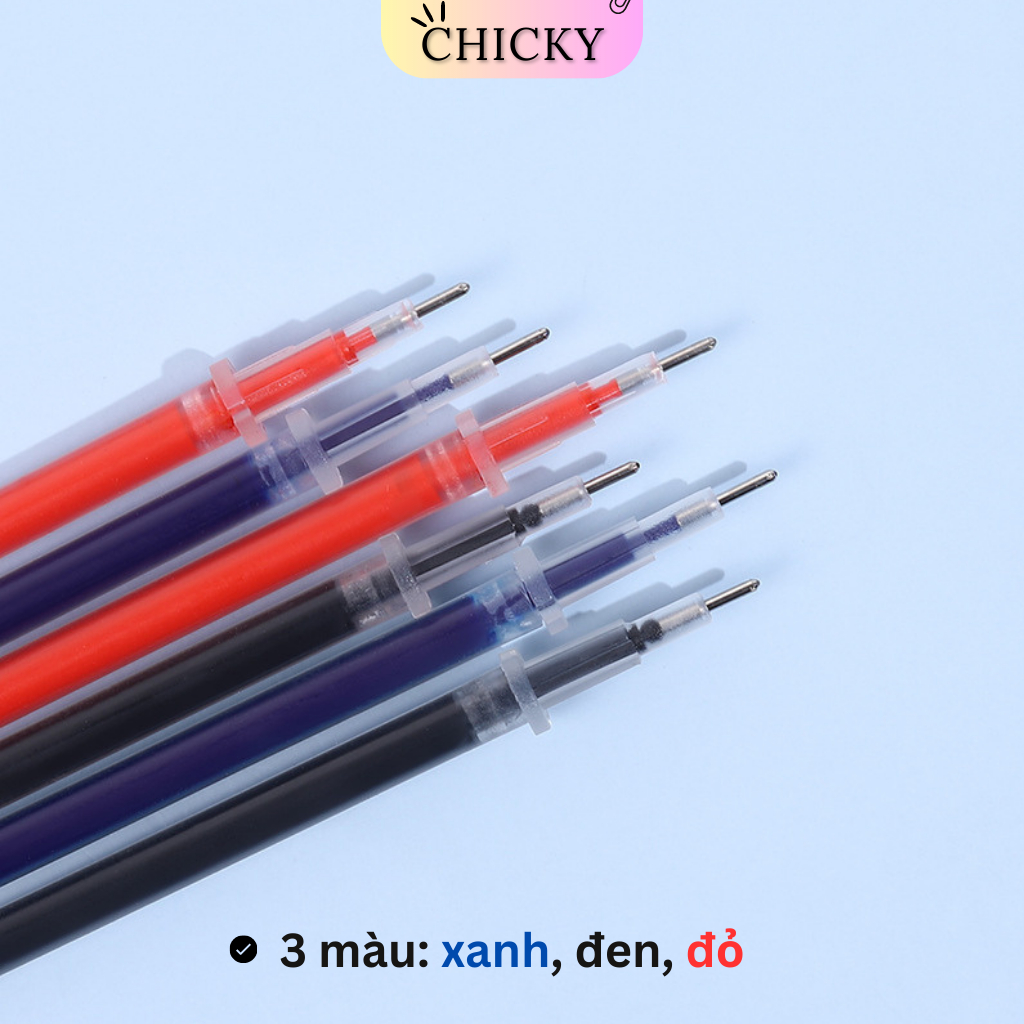 Combo 50 ruột bút mực gel Chicky ngòi 0.5mm dài 13cm lắp vừa các loại bút nắp cài