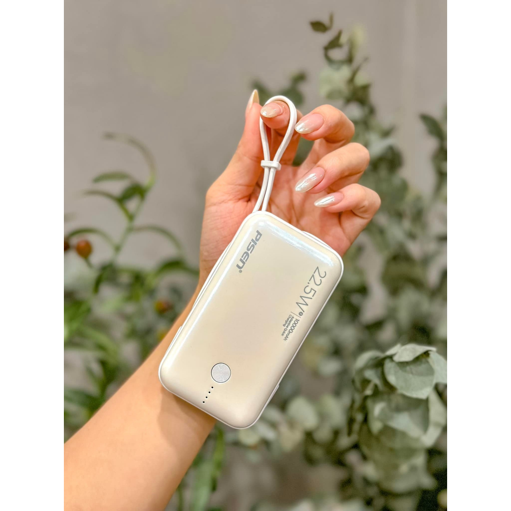 Sạc dự phòng kèm dây cáp PISEN QUICK Power Link 10000mAh 22.5W, model: TS-D333, bảo hành 24 tháng - Hàng chính hãng