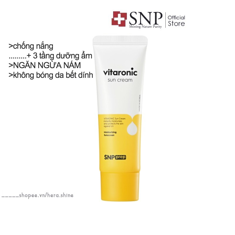 Kem Chống Nắng Phổ Rộng SNP Hàn Quốc Air Tone Up Kết Hợp Vật Lí Hoá Học Cooling Sun Mát Da Vitaronic Ngăn Nám