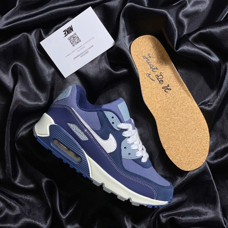 Giày Air Max90 Futura Cork Blue White - Sneaker Air max 90 Xanh Navy Cao Cấp Fullbox