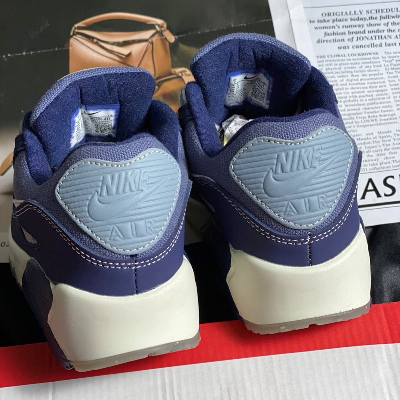 Giày Air Max90 Futura Cork Blue White - Sneaker Air max 90 Xanh Navy Cao Cấp Fullbox