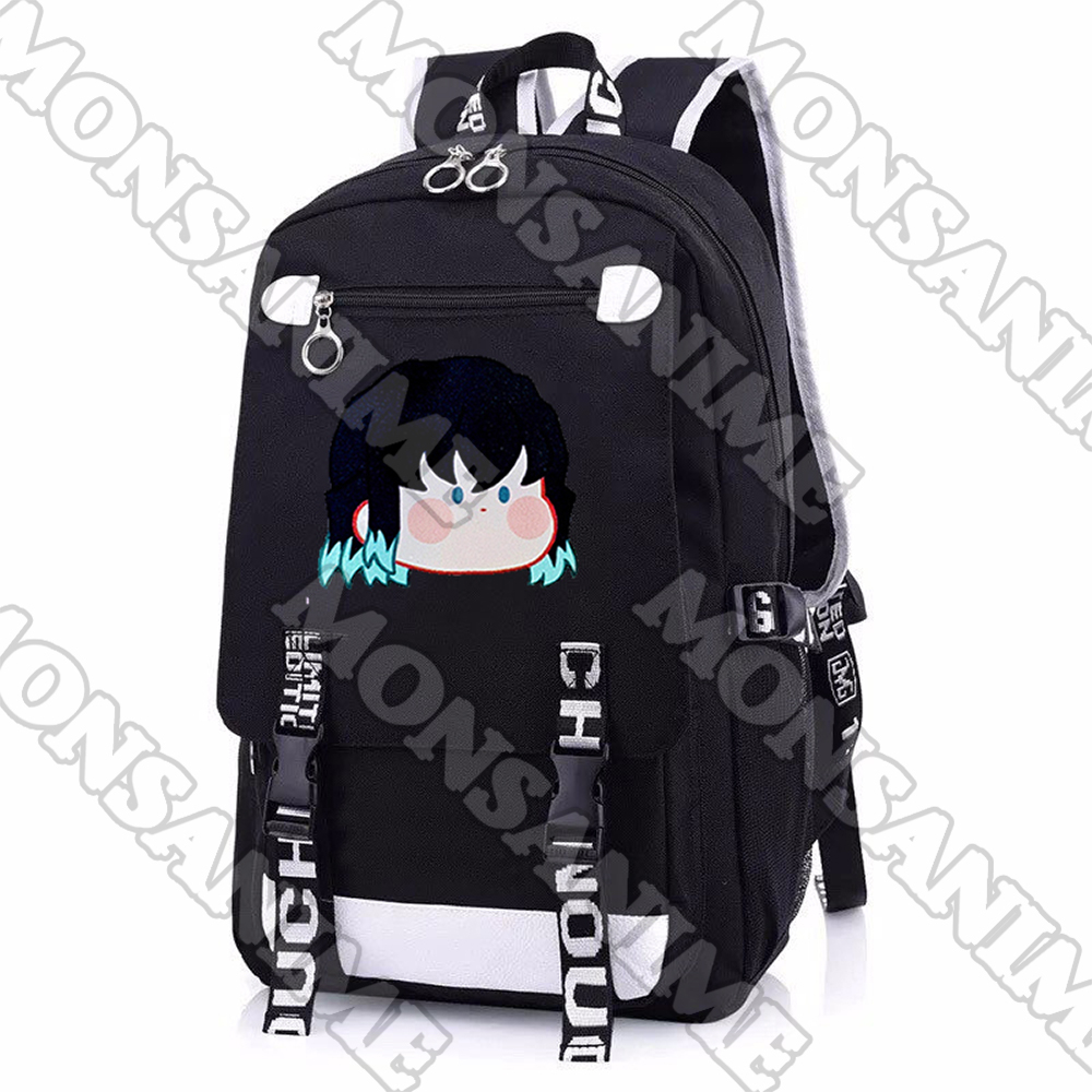 Balo nam nữ KIMETSU NO YAIBA Thanh gươm diệt quỷ ver FACE CHIBI in hình anime cặp sách đi học thời trang