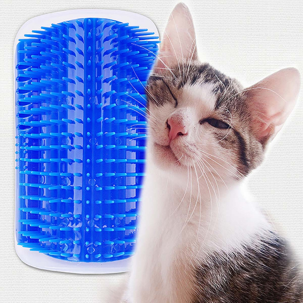 Bàn Chải Massage Mèo Lông Ngắn Cún Thú Cưng Chuột Hamster Thỏ Tự Động Gãi Ngứa Cho Mèo Dán Gắn Tường Body Đầu Mặt Cơ Thể