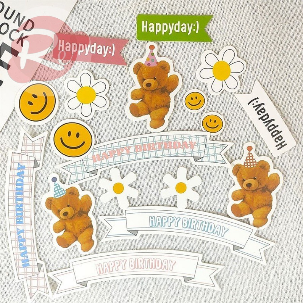 – SCG Gấu Happy Birthday - Trang trí bánh sinh nhật bánh kem