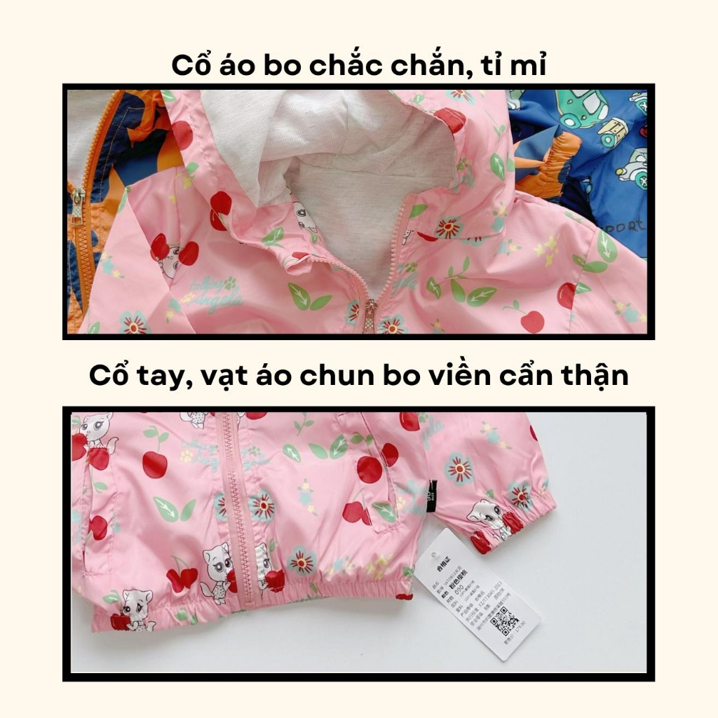 ÁO KHOÁC GIÓ QUẢNG CHÂU CHO BÉ, ÁO GIÓ LÓT COTTON CHO BÉ TRAI BÉ GÁI