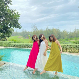 TT 73 - đầm maxi cổ yếm - đầm đi biển cực xinh
