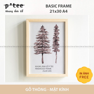 Khung ảnh A4 21x30 - Khung hình gỗ thông mặt kính - Khung ảnh đẹp treo tường để bàn - Picture Frames Tiệm Khung PT