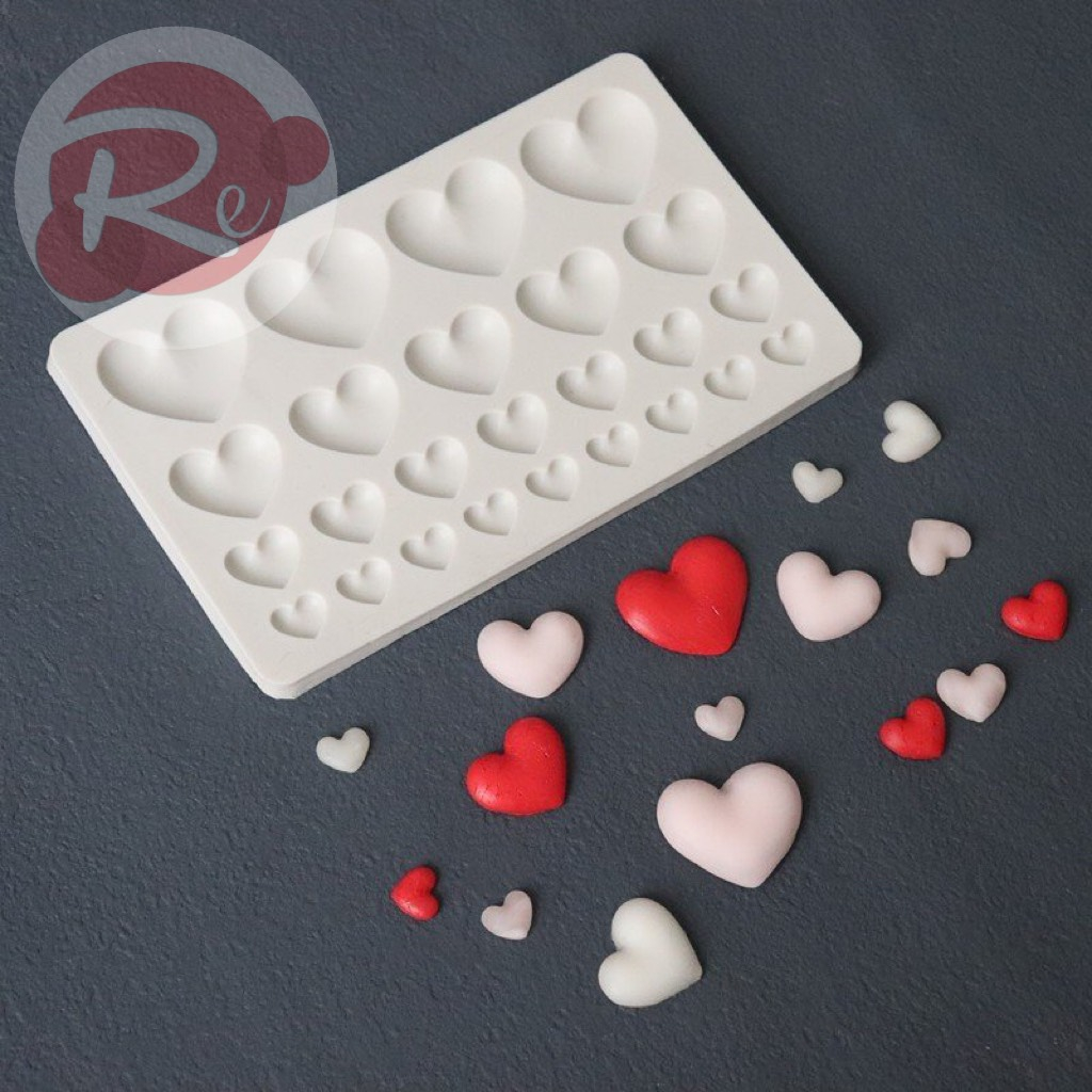 – Khuôn silicon - 25 trái tim - Trang trí bánh sinh nhật bánh kem