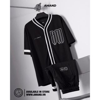 Bộ Quần Áo Bóng Chày Amand x Anh Vũ Unisex Modern Baseball Jersey - Balck/ Grey