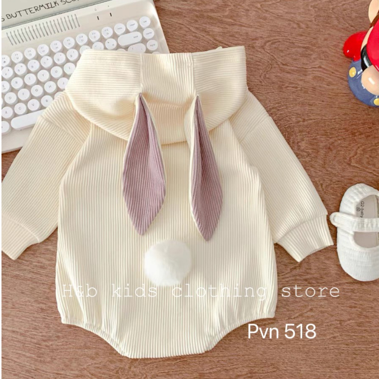 Bodysuit bé gái, body liền thân dài tay hè thu bé sơ sinh từ 5-13kg, hàng đẹp xuất Hàn thiết kế dáng thỏ