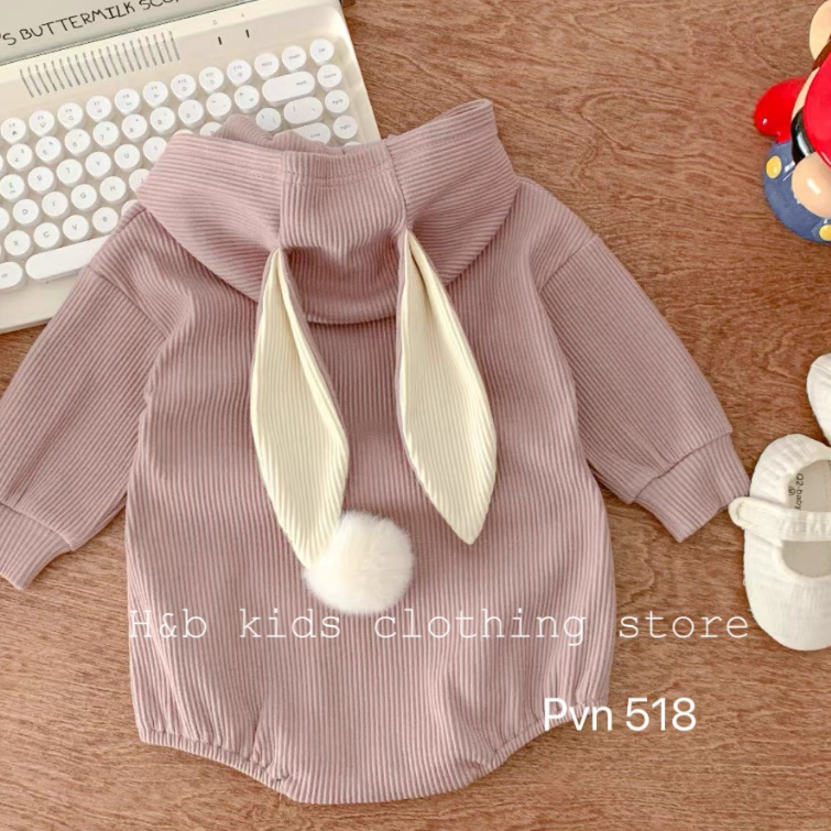 Bodysuit bé gái, body liền thân dài tay hè thu bé sơ sinh từ 5-13kg, hàng đẹp xuất Hàn thiết kế dáng thỏ
