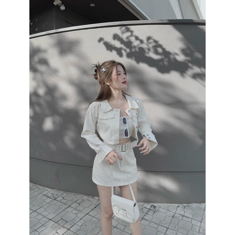 Sét Áo Khoác Kaki  Phối Chân váy có lót trong chất bozip xịn sò thời trang 2023