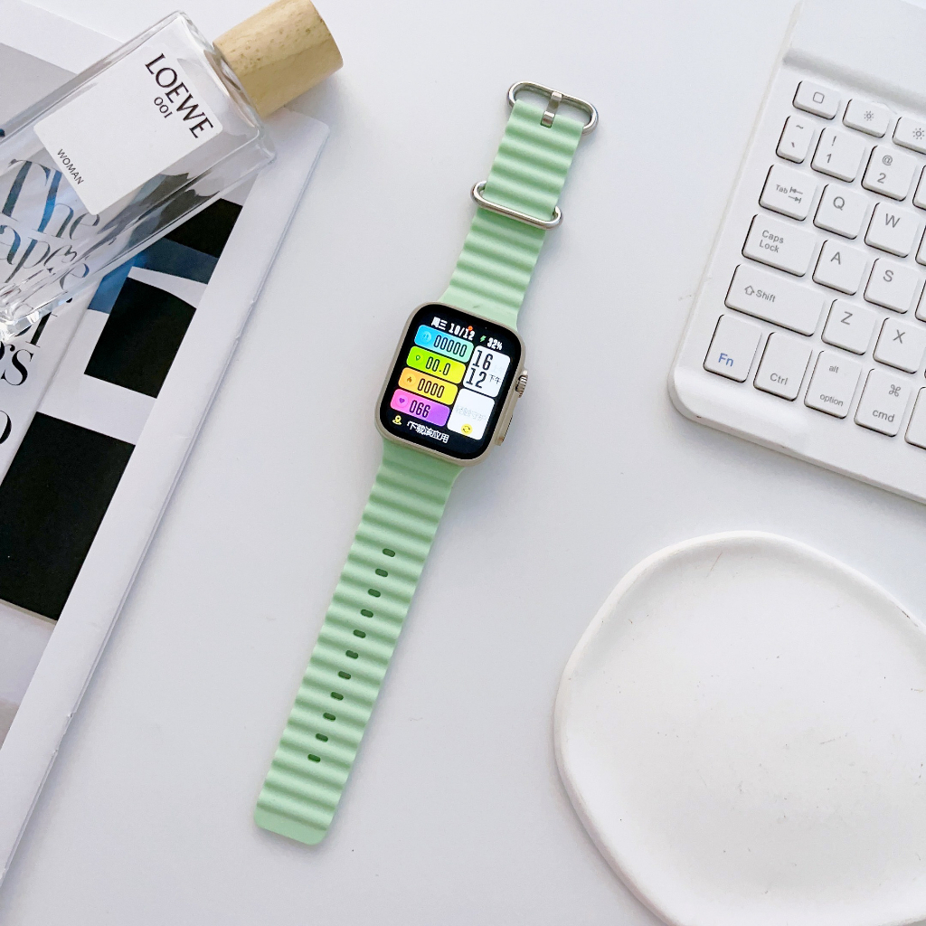 Dây đồng hồ silicon cho iwatch series 3 4 5 6 7 se 38mm 40mm 41mm 42mm 44mm 45mm 49mm 38 40 42 44 mm dây cao su seri