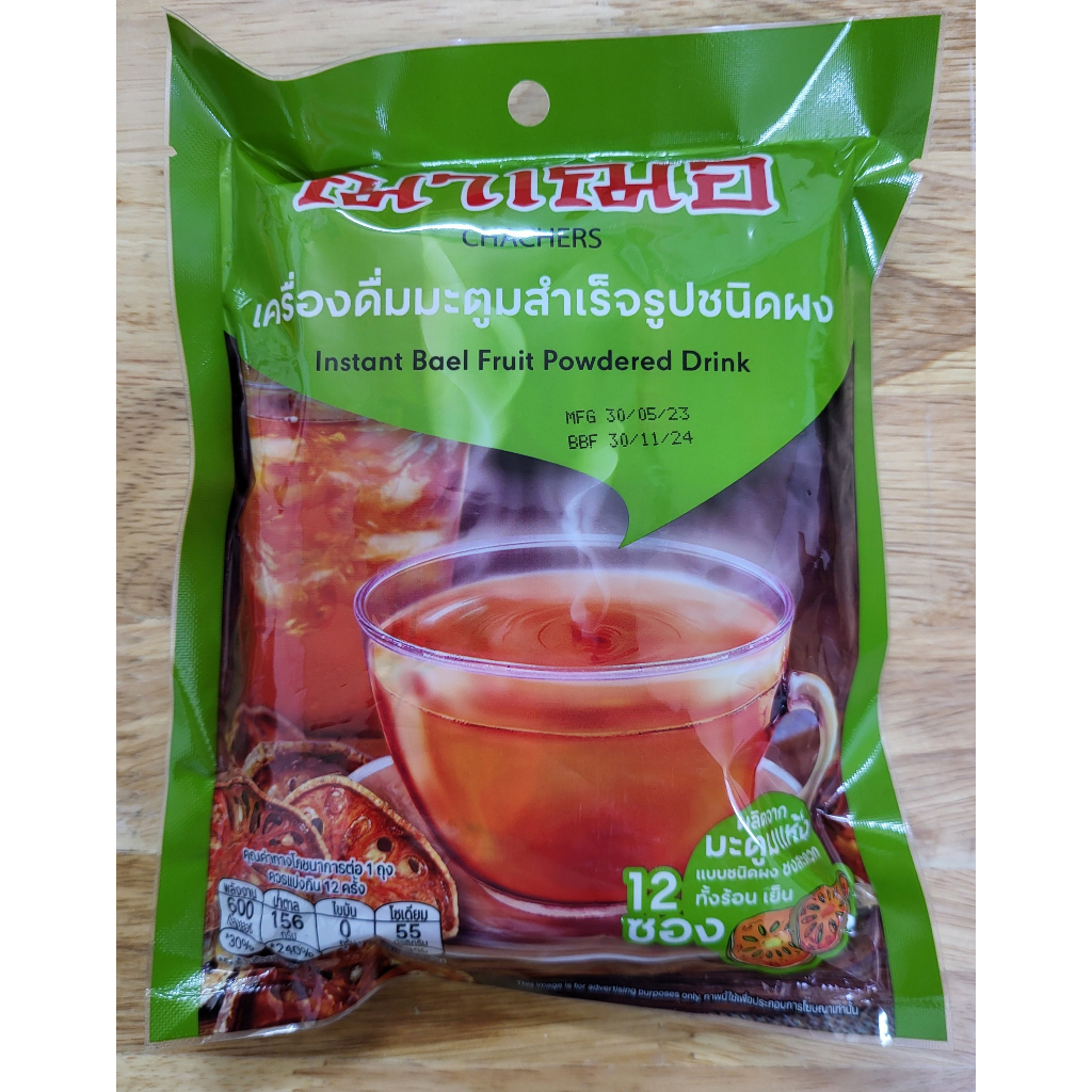 CHACHERS (túi X/LÁ 156g/12 gói) TRÀ BẦU NÂU HÒA TAN Instant Bael Fruit Powdered Drink
