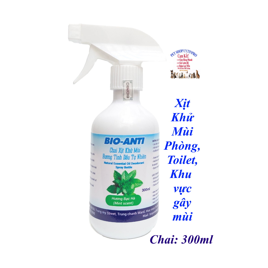 Chai xịt khử mùi diệt khuẩn hương tinh dầu tự nhiên Bio-Anti Chai 300m