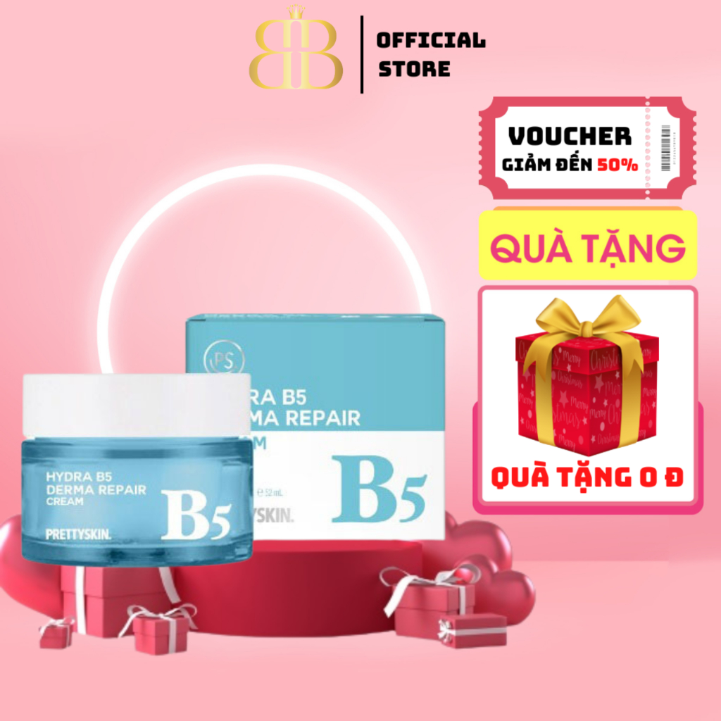 Kem Dưỡng Ẩm Phục Hồi HYDRA B5 DERMA REPAIR CREAM PRETTYSKIN, Tái Tạo, Dưỡng Trắng & Cấp Ẩm Cho Da - Hũ 52ml
