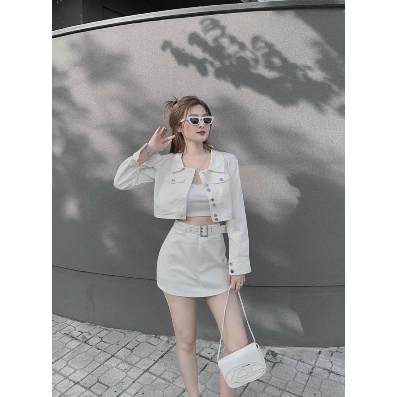 Sét Áo Khoác Kaki  Phối Chân váy có lót trong chất bozip xịn sò thời trang 2023