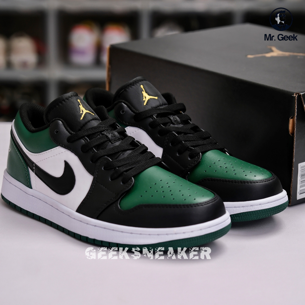 GeekSneaker] Giày Sneaker Cổ Thấp Nguyên bản SC - Jordan 1 Low Green Toe siêu hot hit 2023