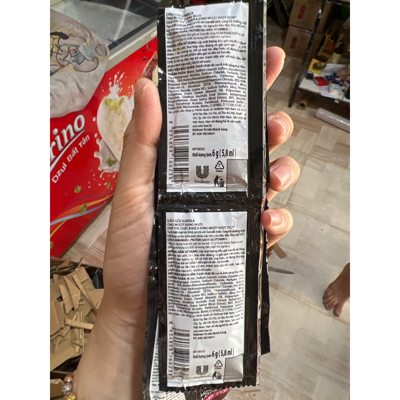 Dây 10 gói dầu gội sunsilk đen ^ 6g