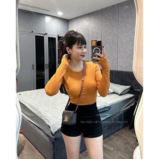 Áo thun trơn cổ tròn dài tay basic (sale)