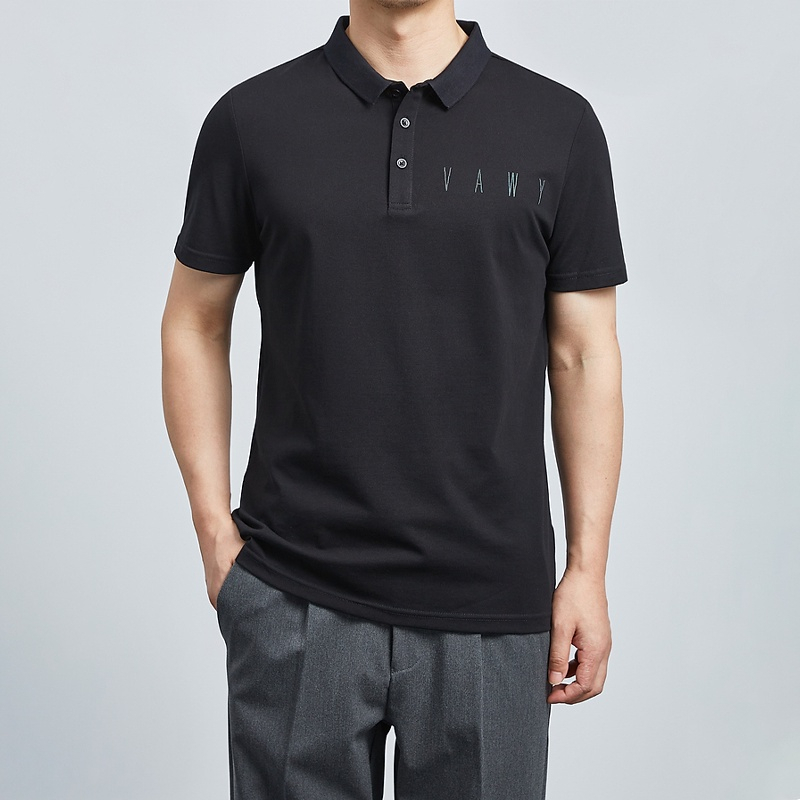 PL 9 - NEW Áo Polo nam basic ngực thêu chữ thun cổ bẻ tay ngắn, chất cotton cá sấu dày dặn mặc thoáng mát, full size