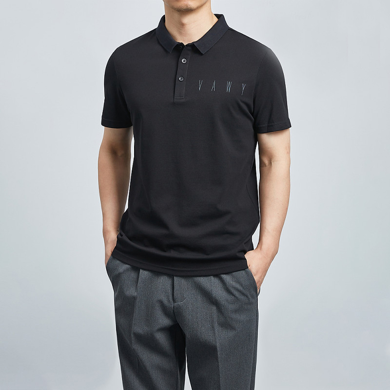 PL 9 - NEW Áo Polo nam basic ngực thêu chữ thun cổ bẻ tay ngắn, chất cotton cá sấu dày dặn mặc thoáng mát, full size