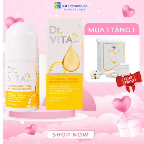 Lăn khử mùi trắng da Vita Plus Glutathione Whitening Deodorant